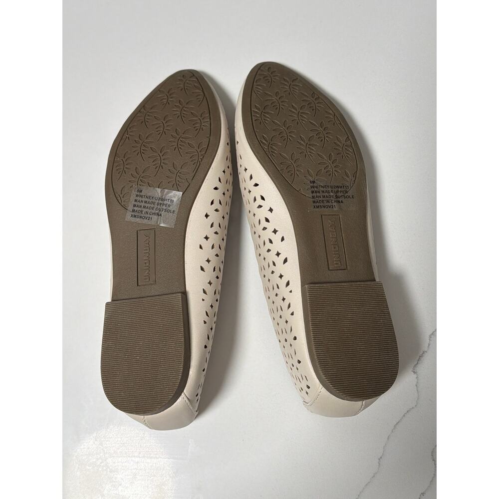 Unionbay Cream Laser Cut Flats Slip On Scalloped Nude Loafers Size 8 - NWOB - Picture 7 of 7